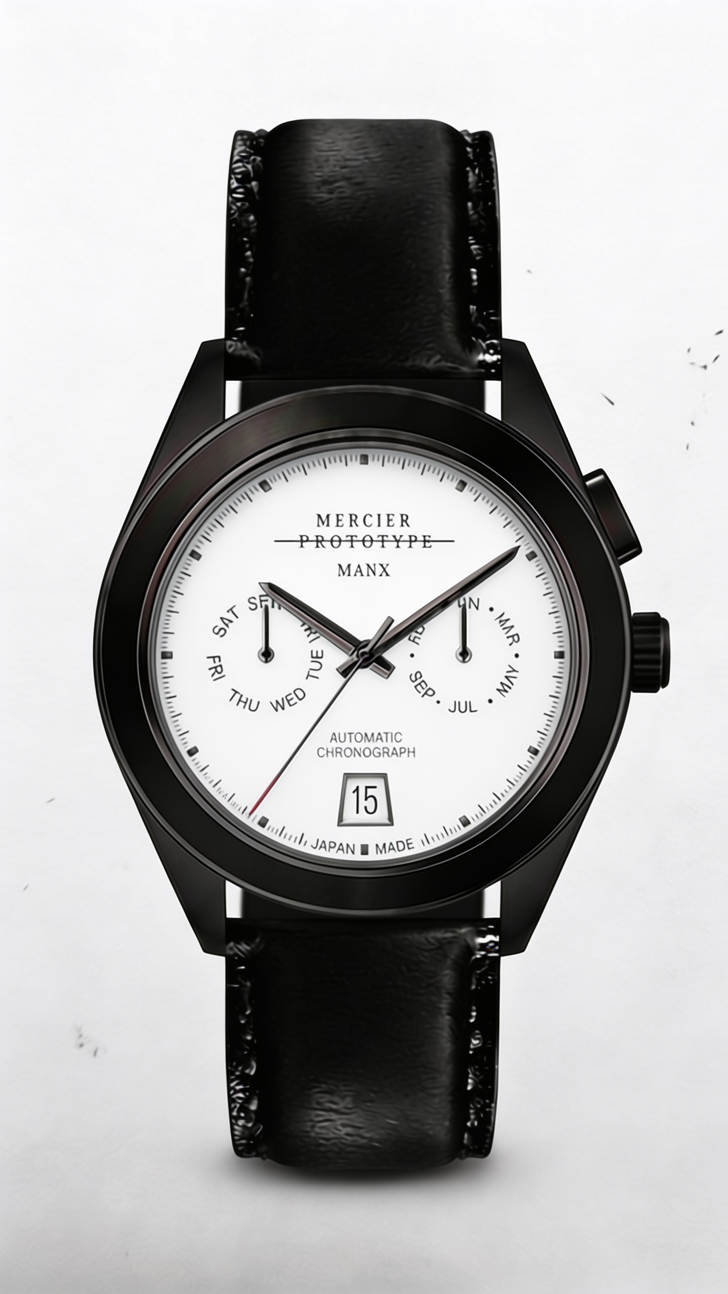 Manx Blanc, white dial, front