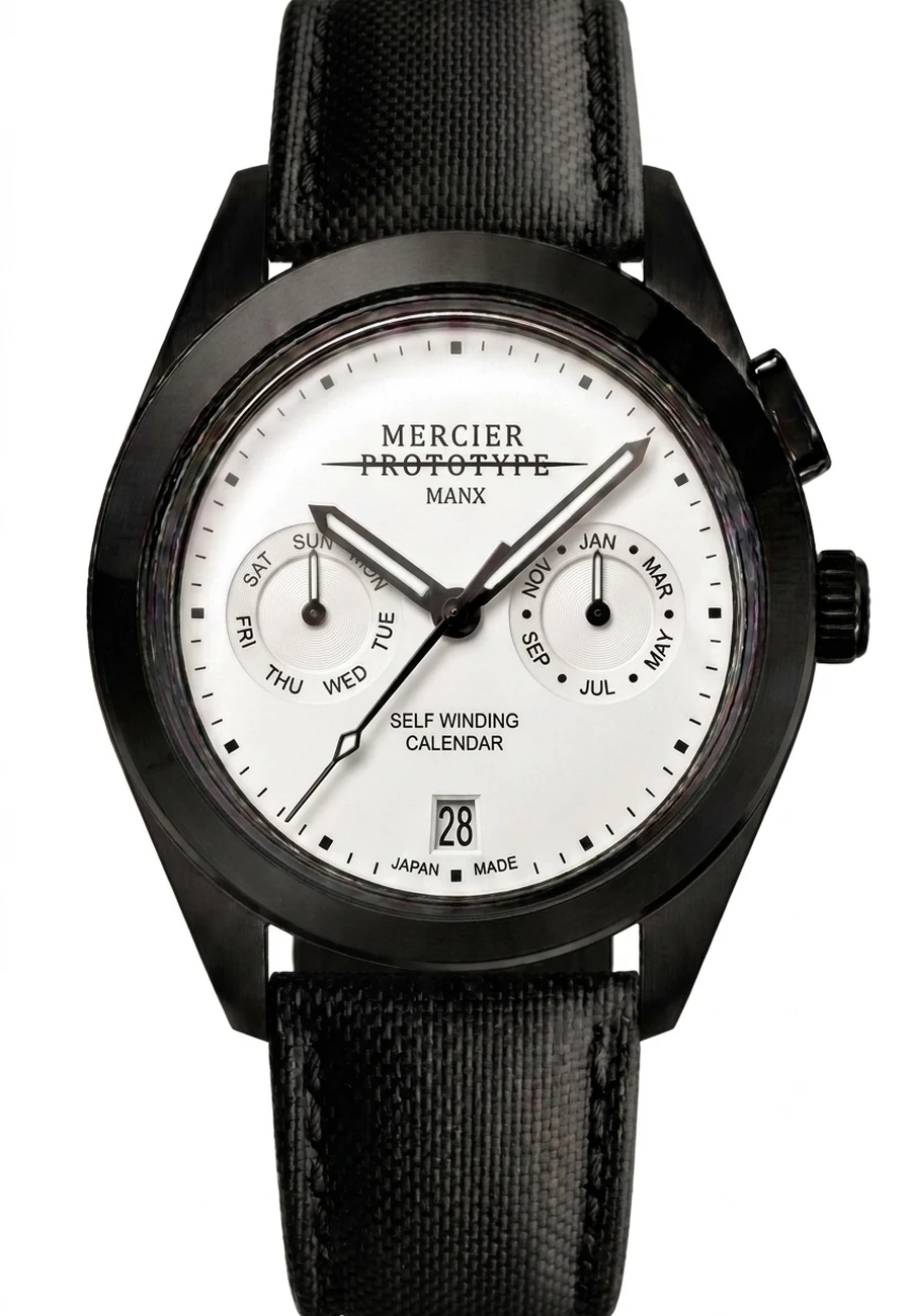 Manx Blanc, white Self Winding Calendar dial