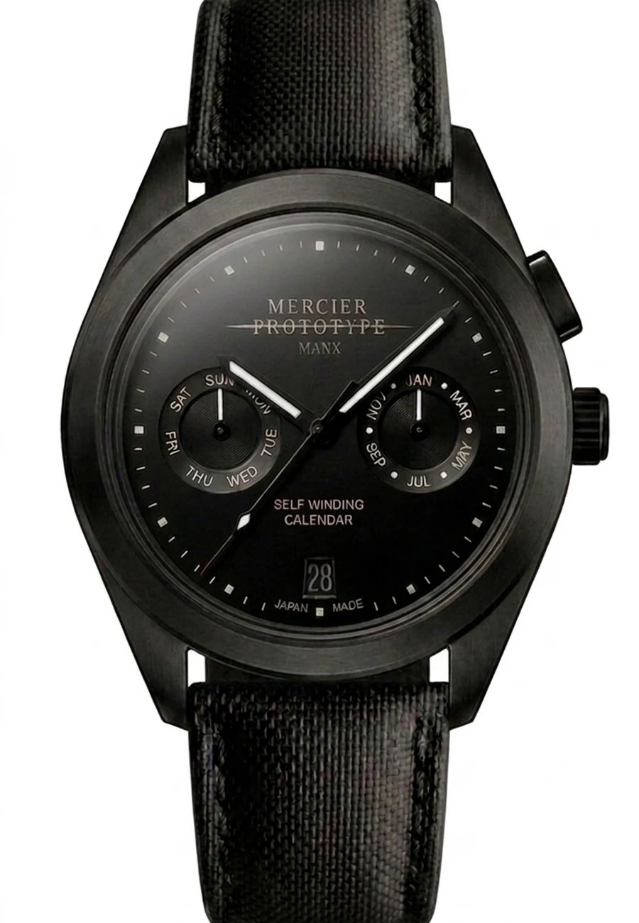 Manx Noir, blacked-out automatic dial
