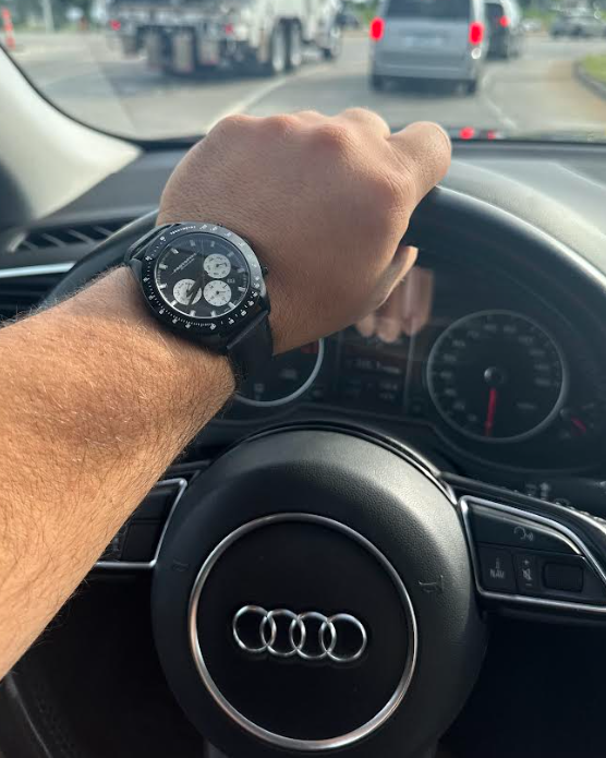 The Manx on John D.'s wrist